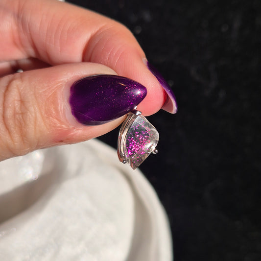 Covellite in Quartz pendant (rare)