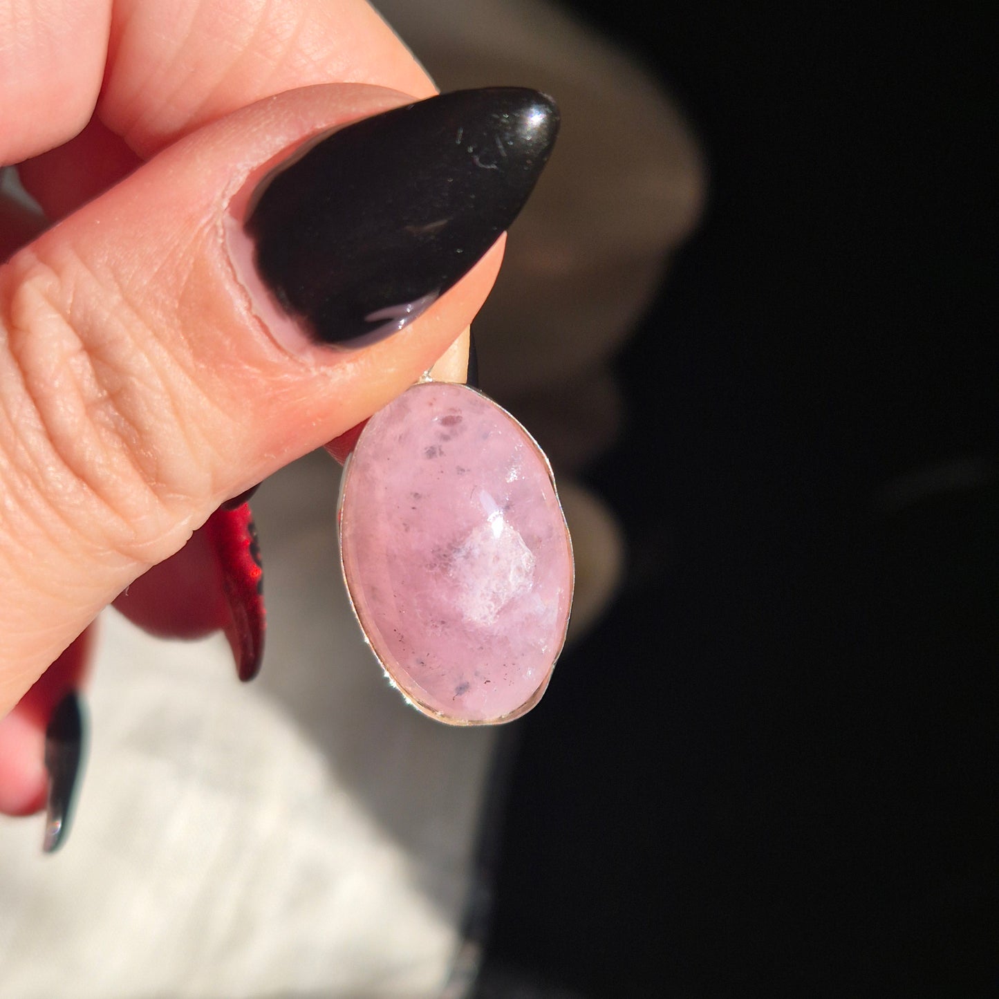 pink aragonite pendant