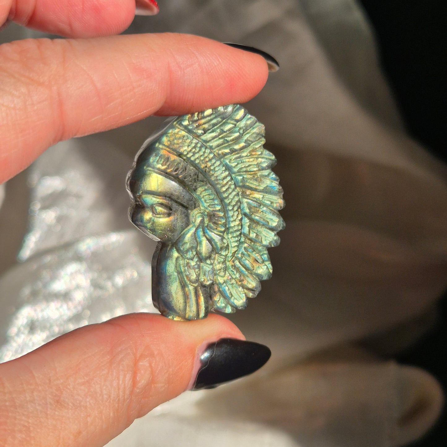 Labradorite native head