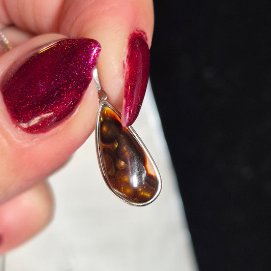 Fire agate pendant 1