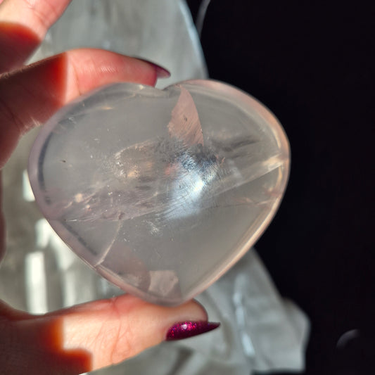 Gemmy rosequarts heart 1