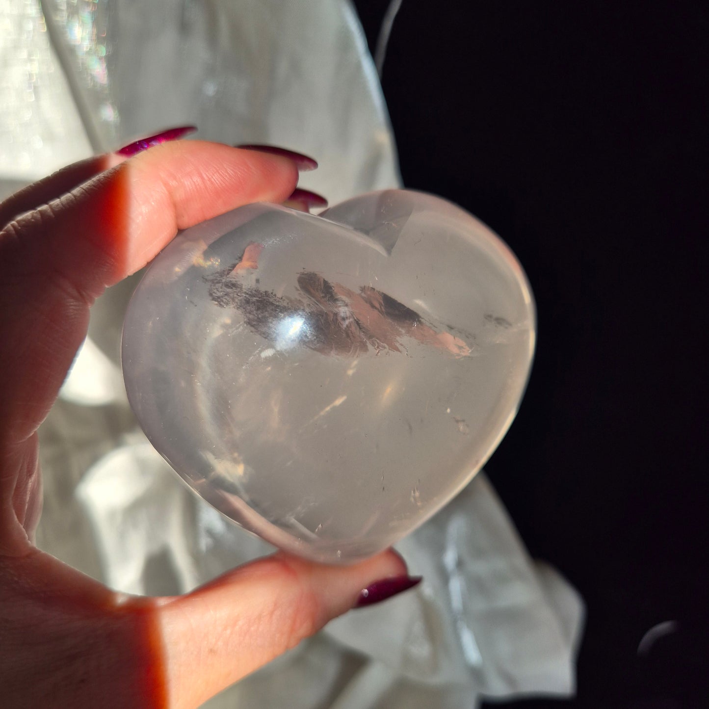 Gemmy rosequarts heart 2