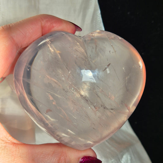 Gemmy rosequarts heart 3