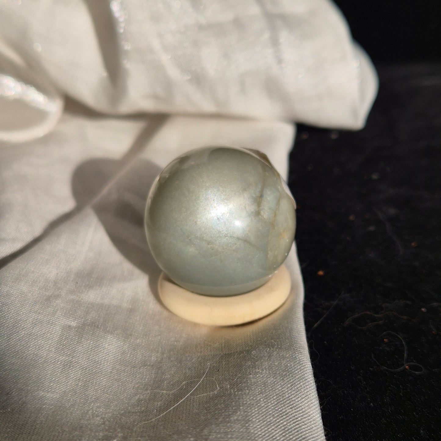 Sage green moonstone sphere 3