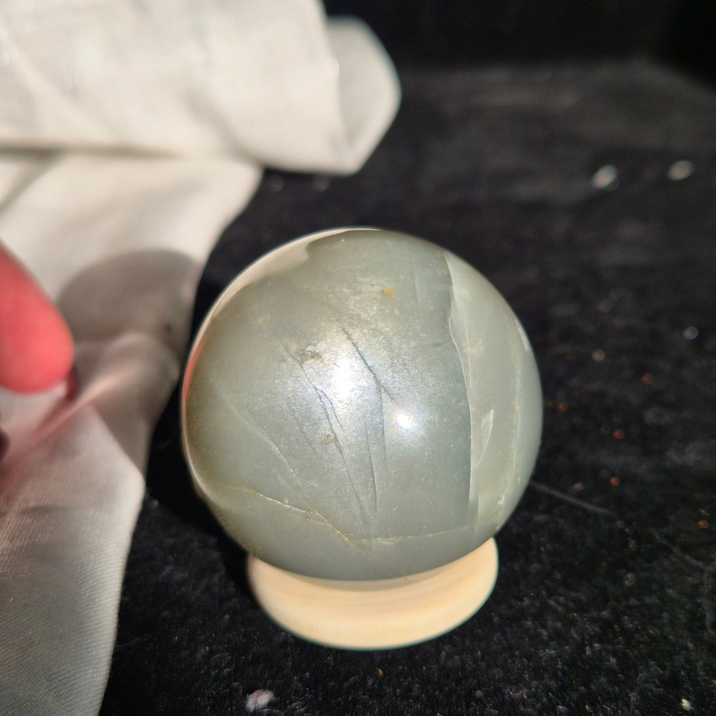 Sage green moonstone sphere 9