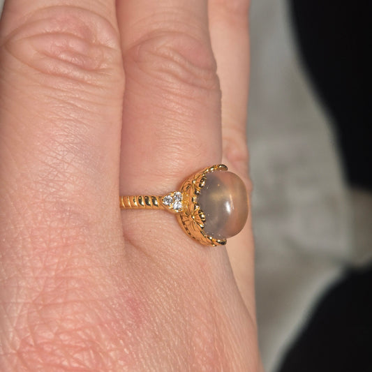 Rosequarts ring gold