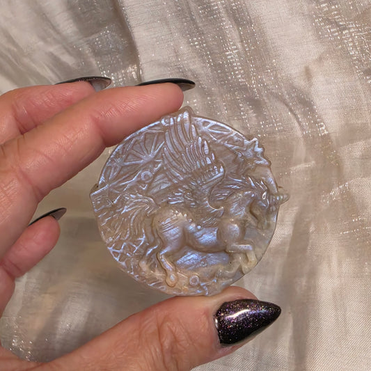 Moonstone unicorn amulet 1