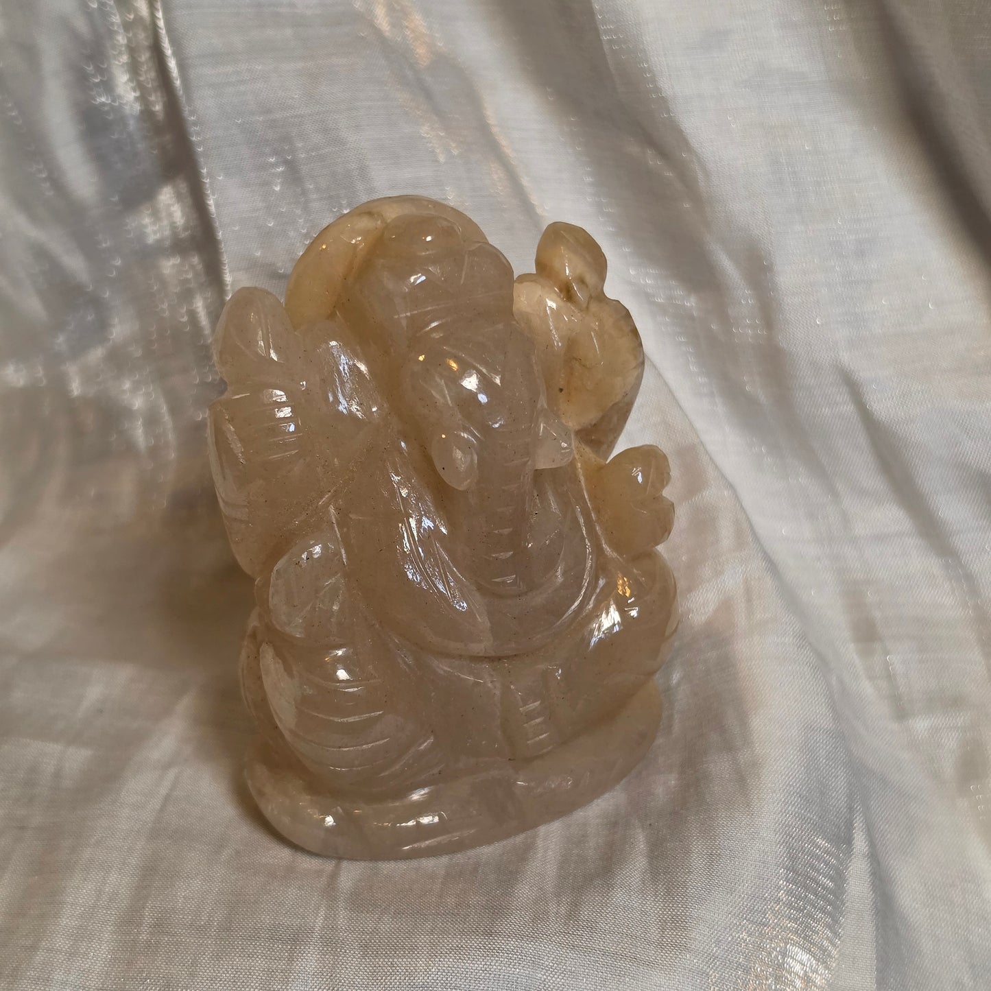 White tanzanian moonstone ganesha 5