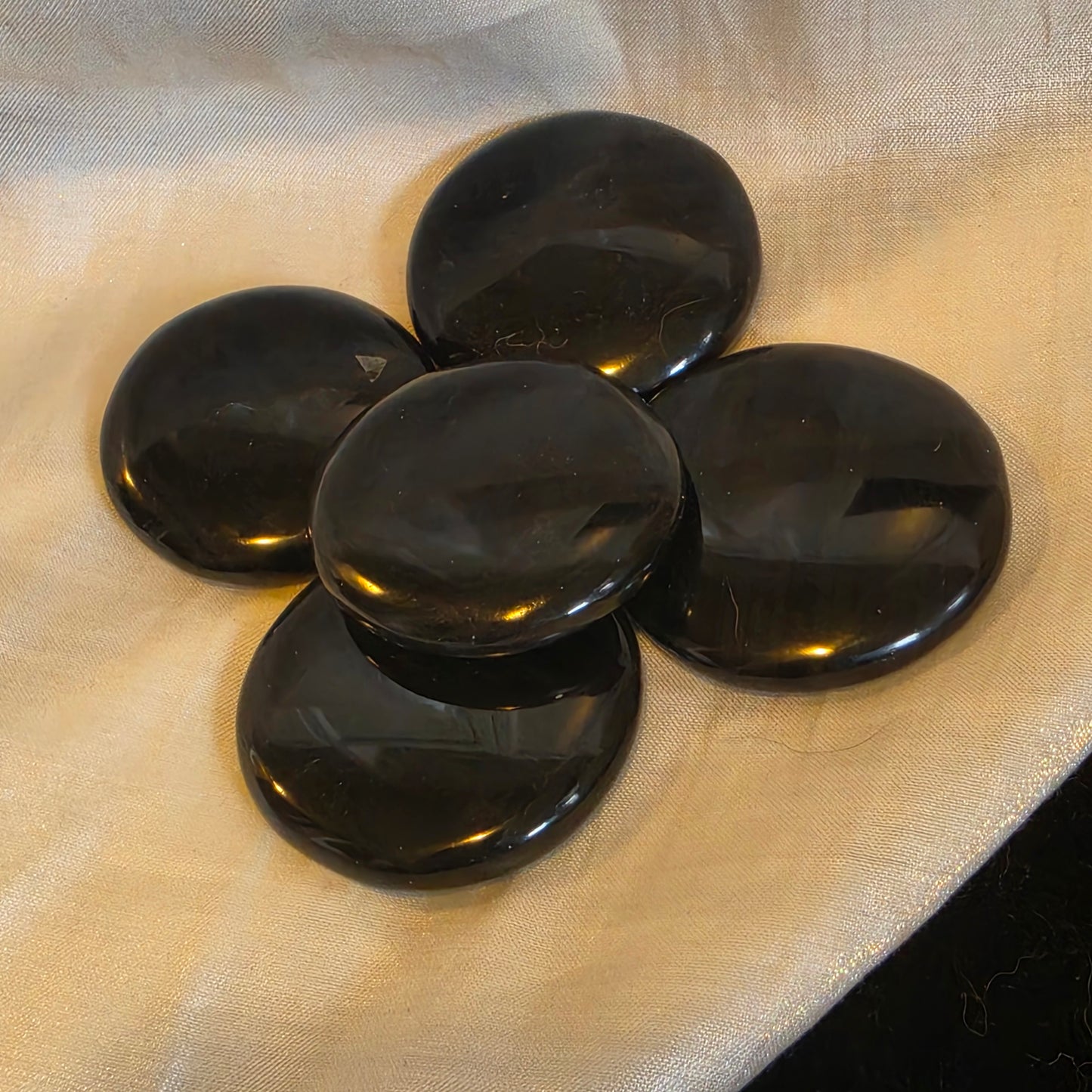 Midnight lace obsidian coin