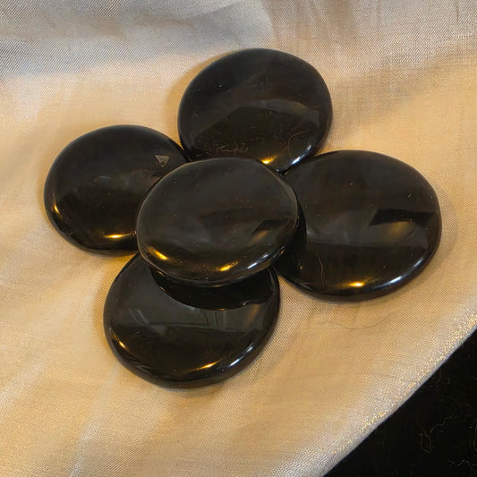 Midnight lace obsidian coin