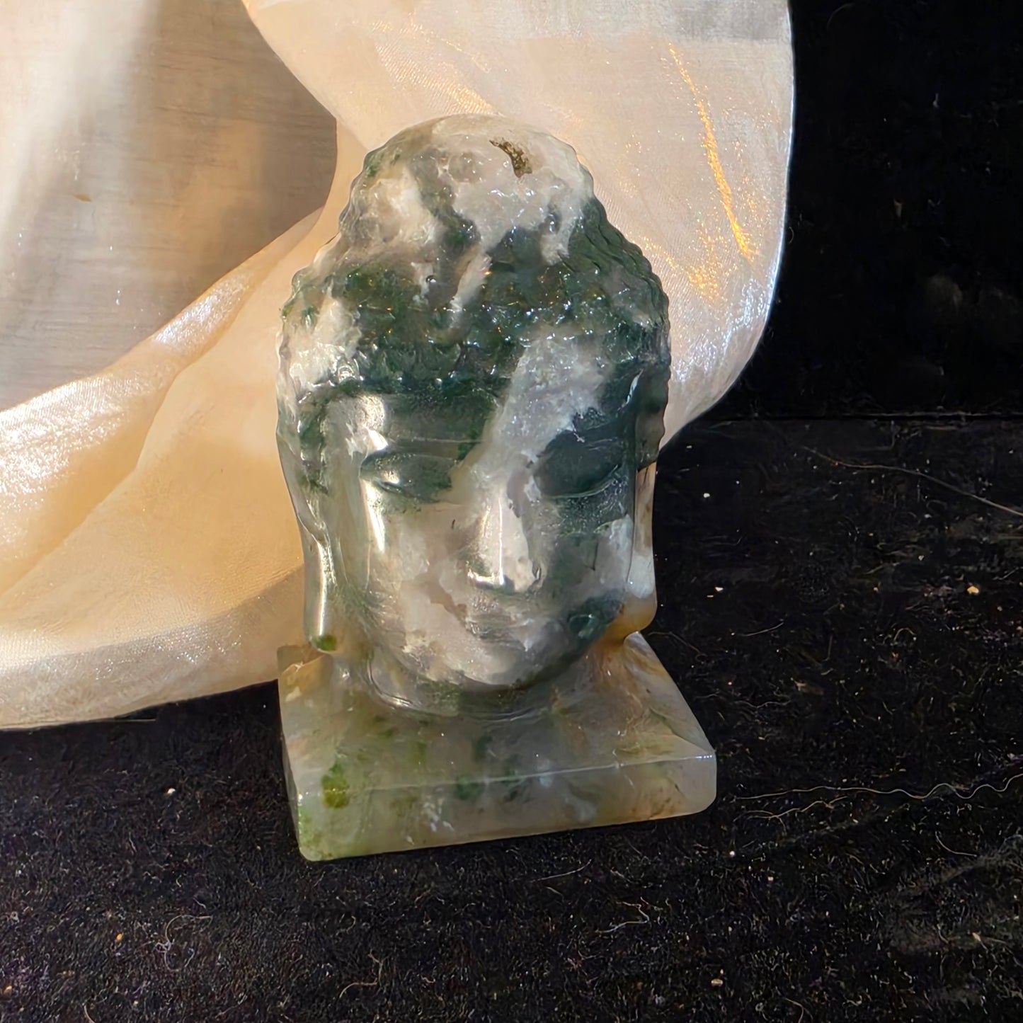 Moss agate buddha 2