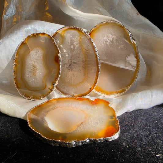 Agate coaster silver set 1