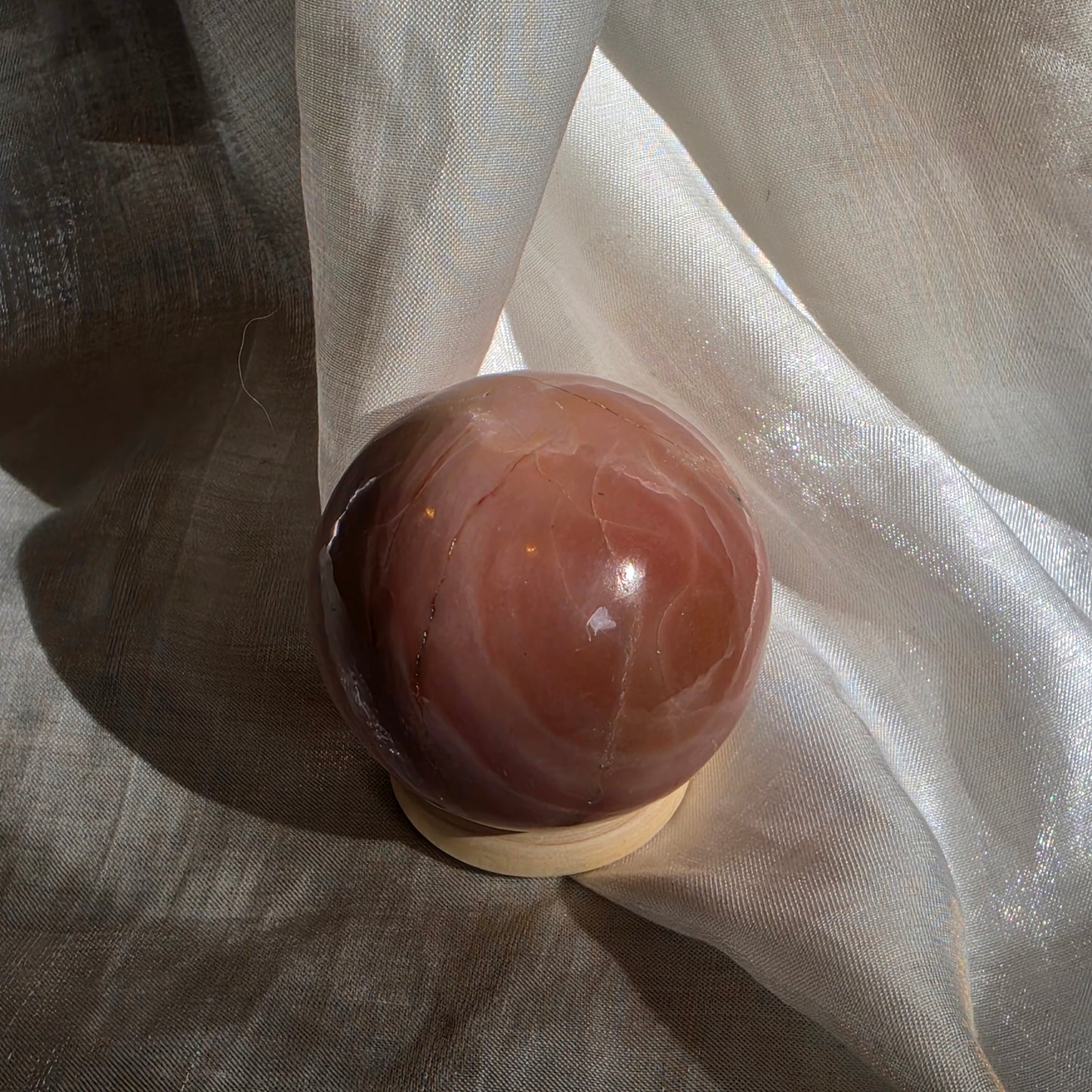 australian pink opal sphere 7