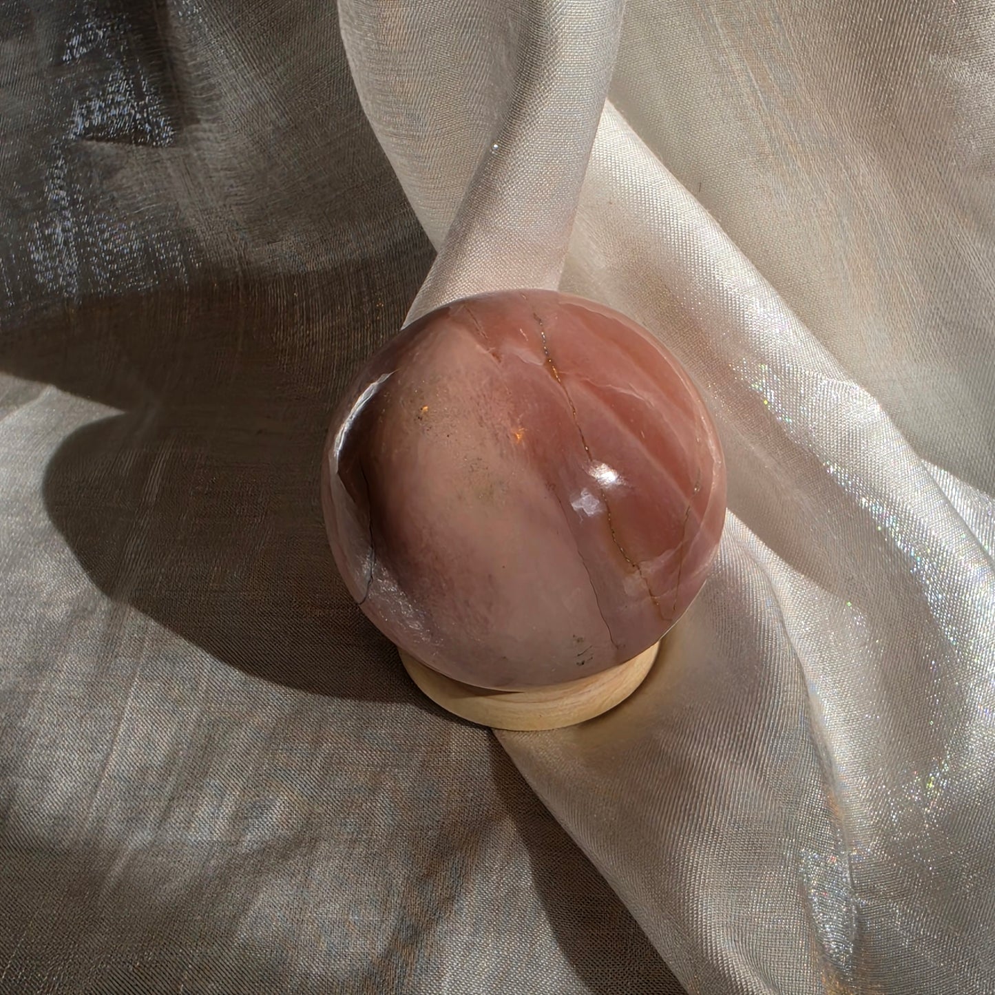 australian pink opal sphere 7