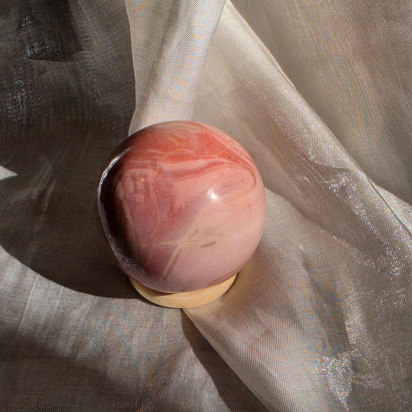 Australian pink opal sphere 9