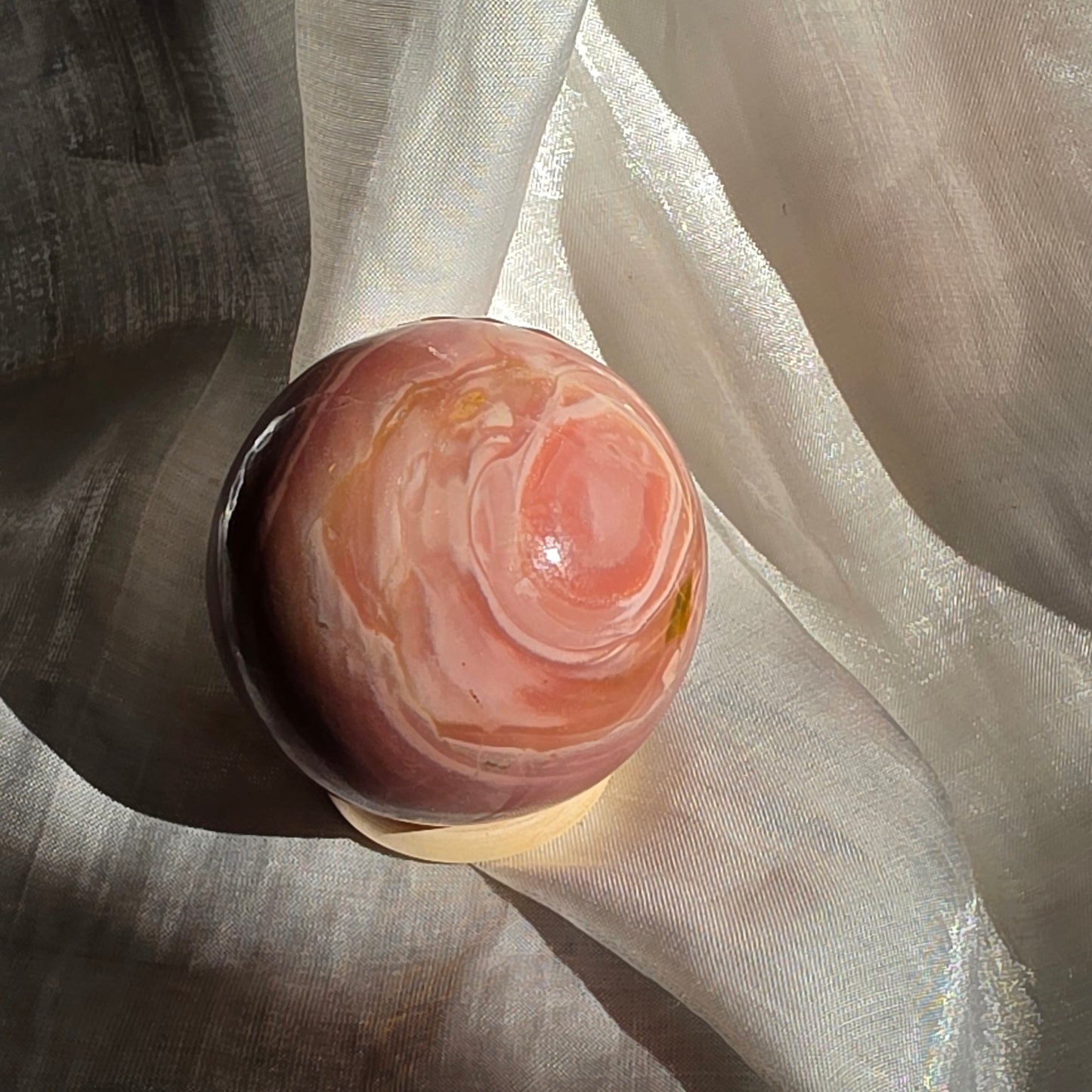 Australian pink opal sphere 10