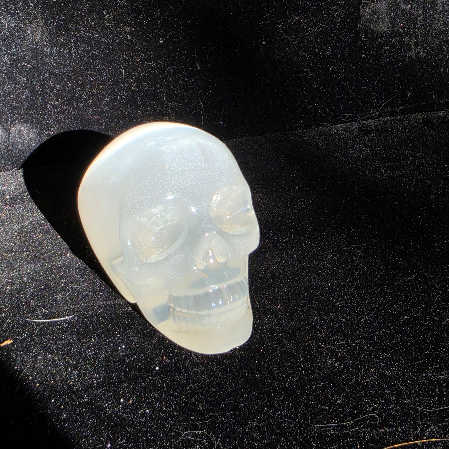 selenite (satinspar) skull