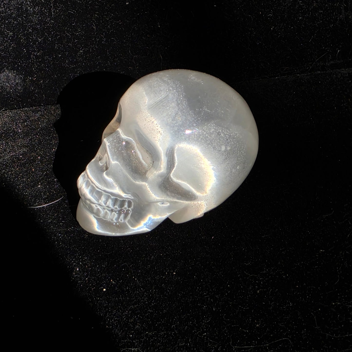 selenite (satinspar) skull