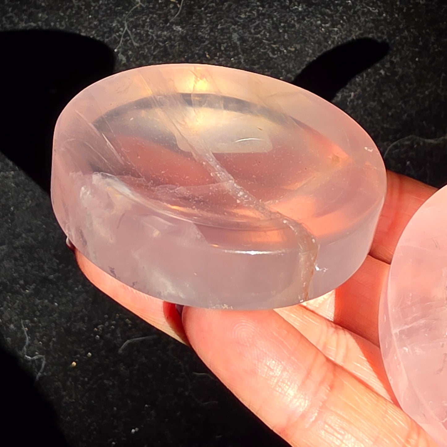 Rosequarts sphereholder/ mini dish