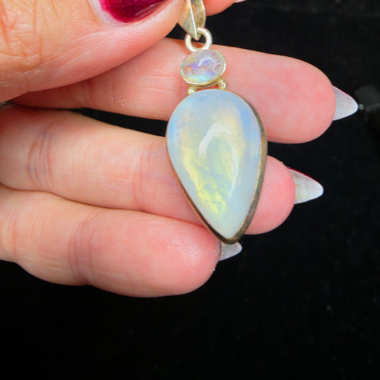 double moonstone pendant