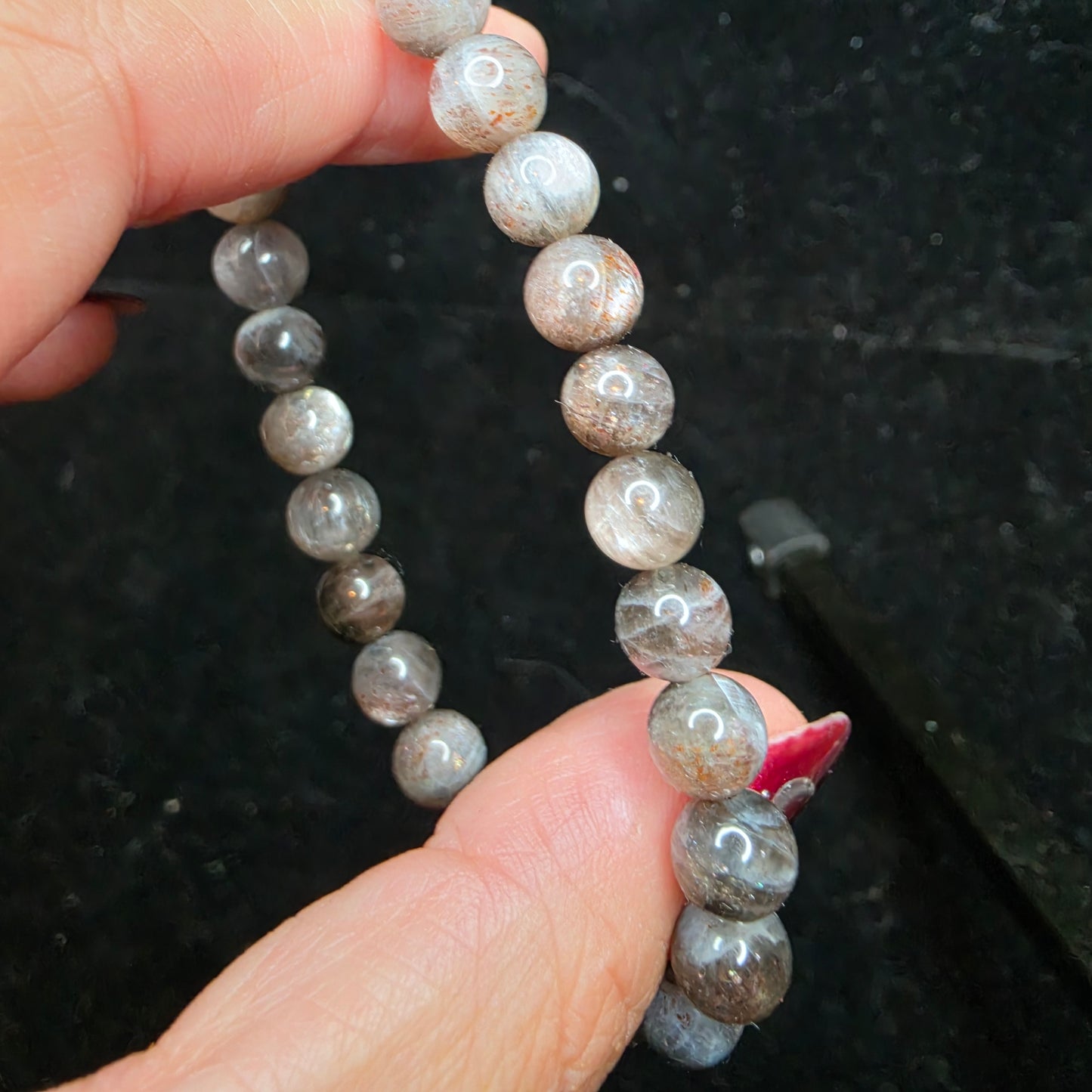 high quality black moonstone / sunstone bracelet