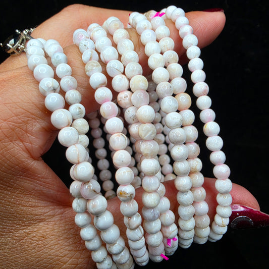 Pink natrolite bracelet