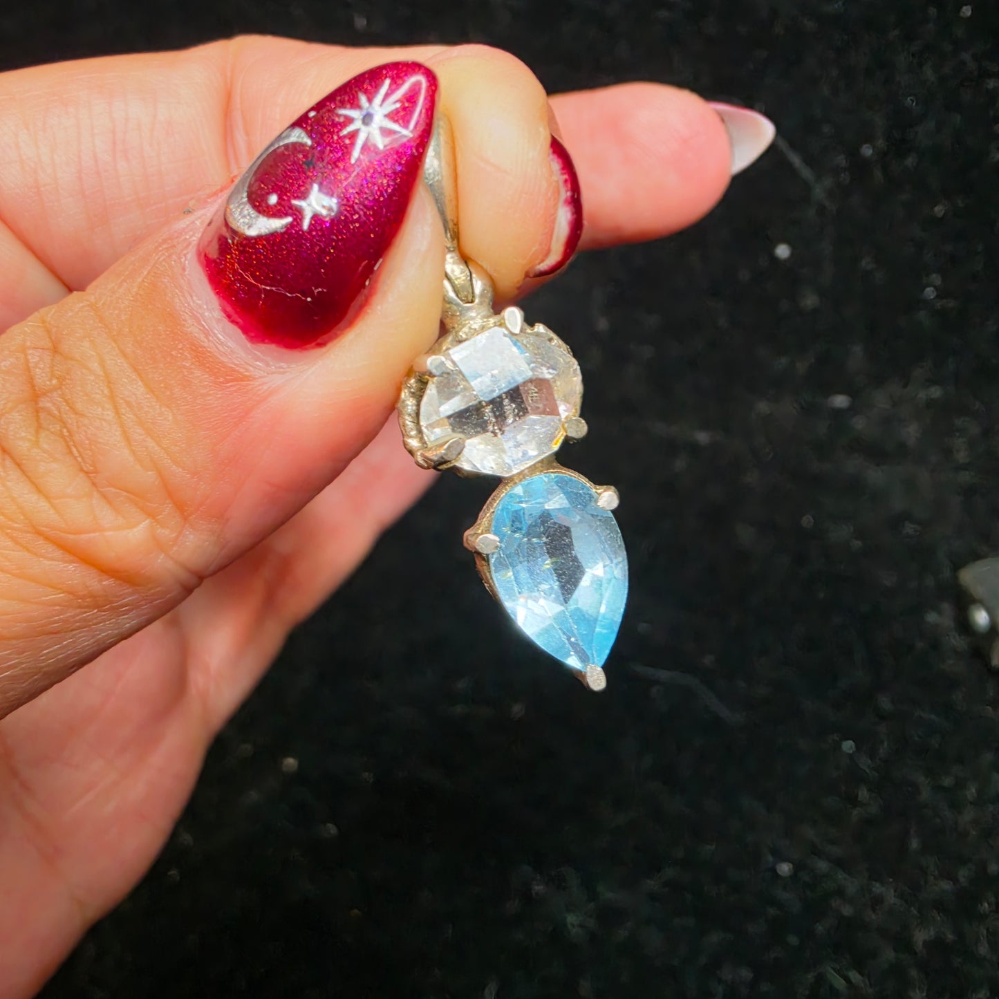 Parkimer + blue topas pendant