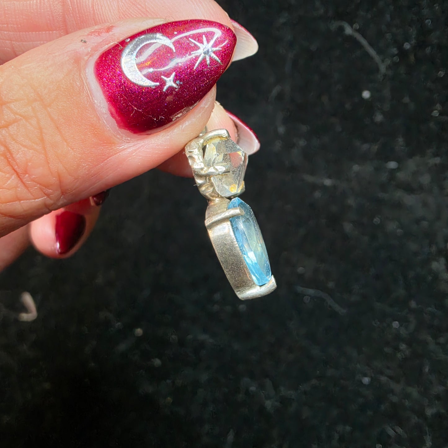 Parkimer + blue topas pendant