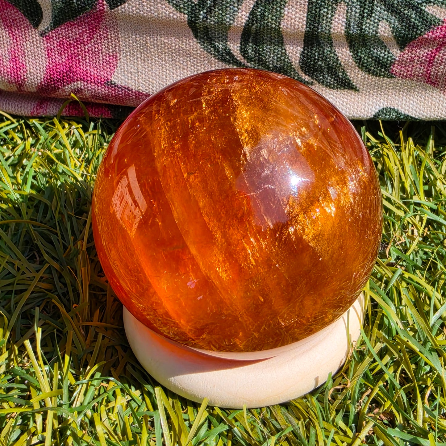 Honey calcite sphere 1