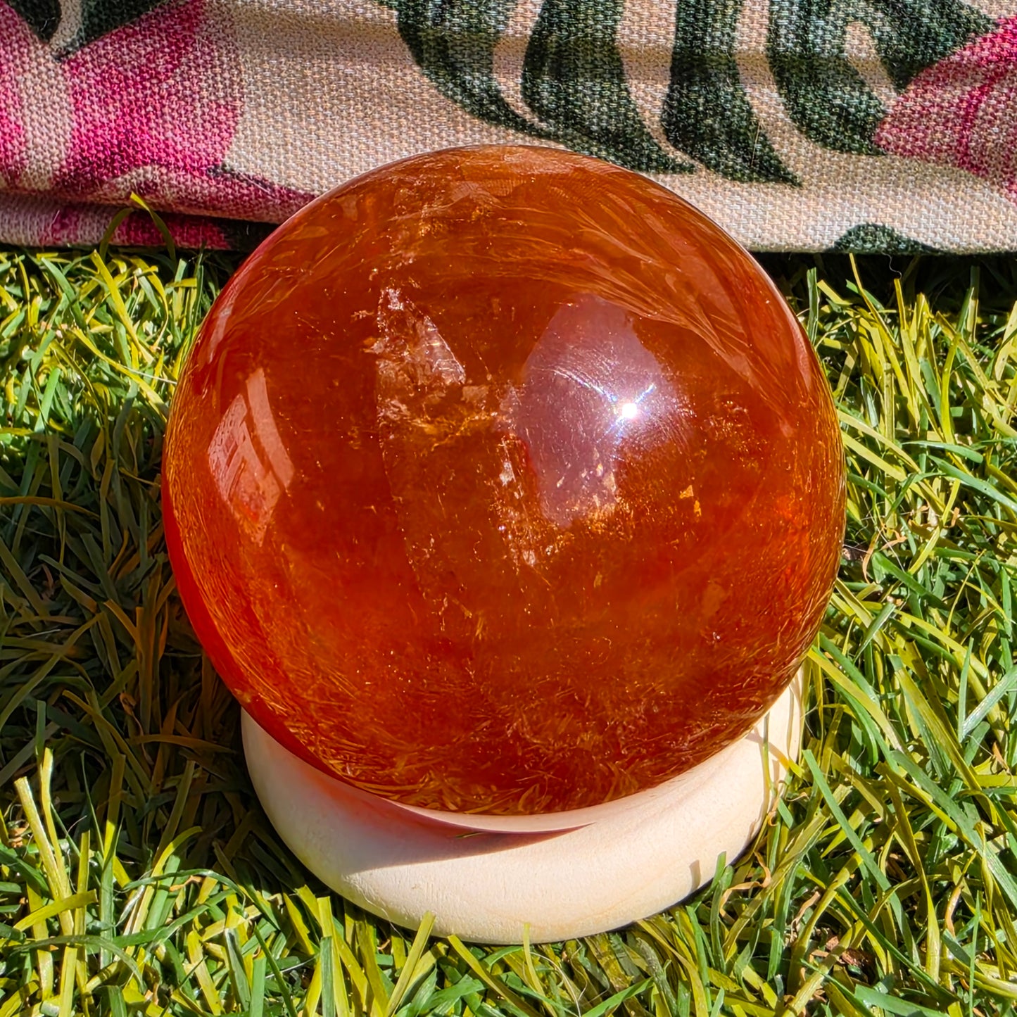 Honey calcite sphere 1
