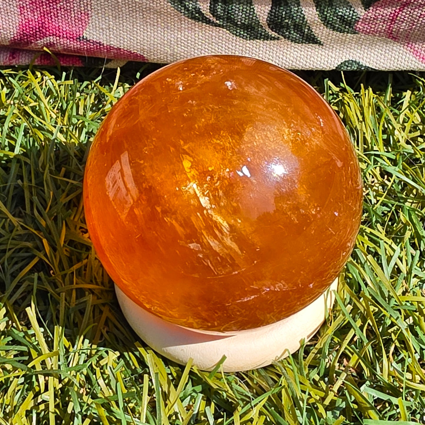 Honey calcite sphere 3