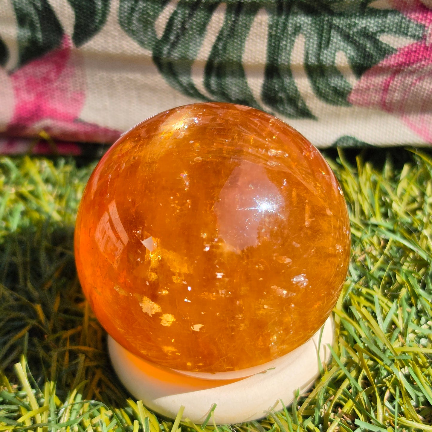 Honey calcite sphere 3
