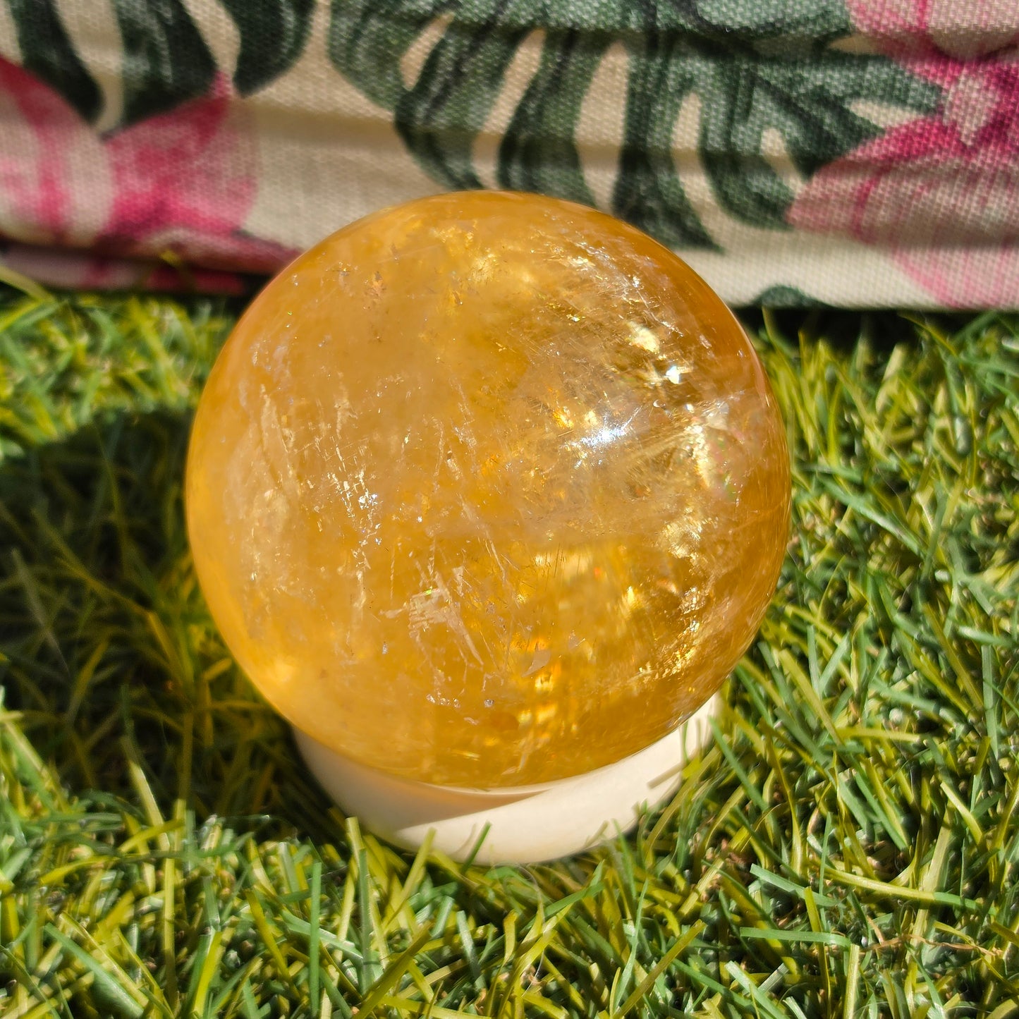 Yellow golden calcite sphere 6