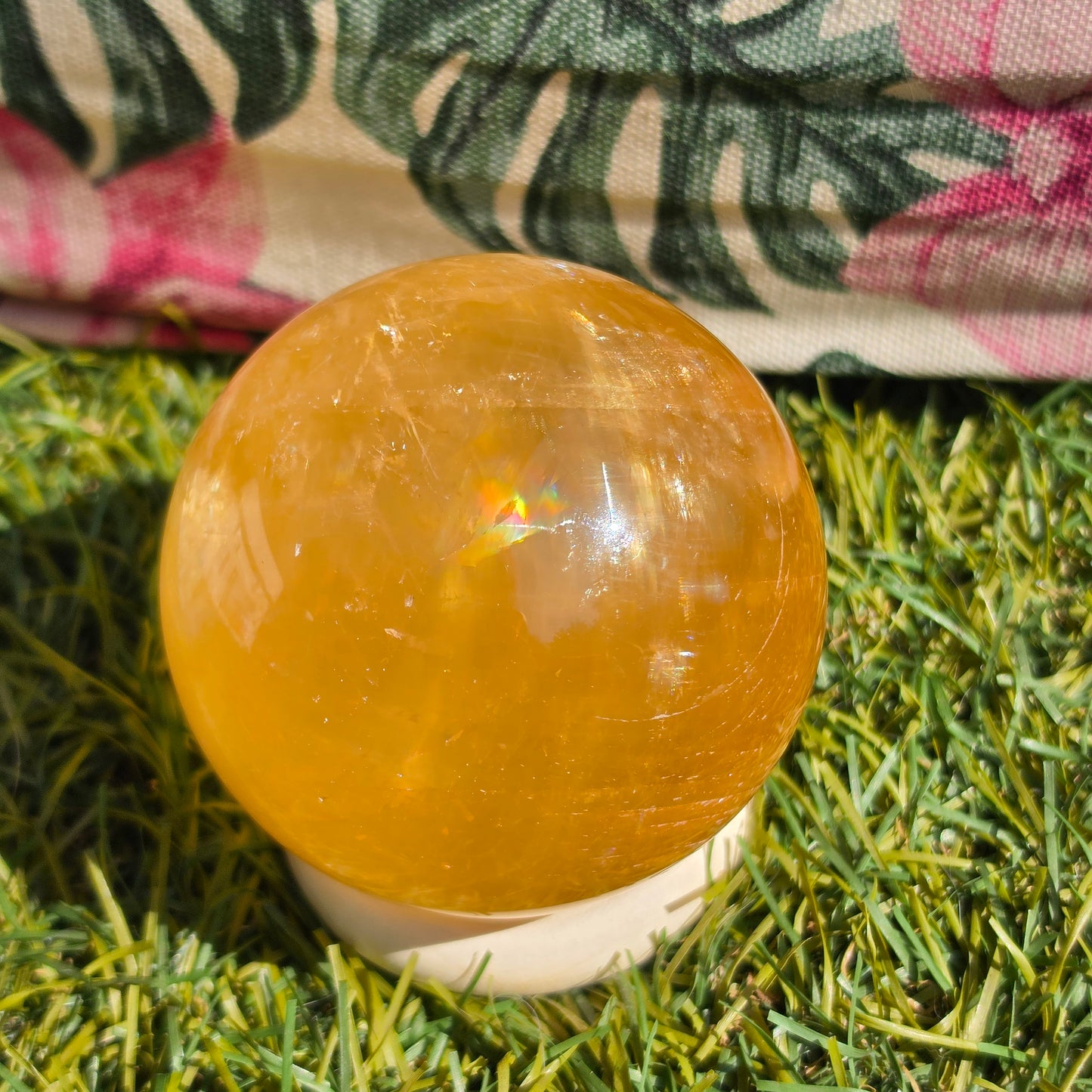 Yellow golden calcite sphere 6