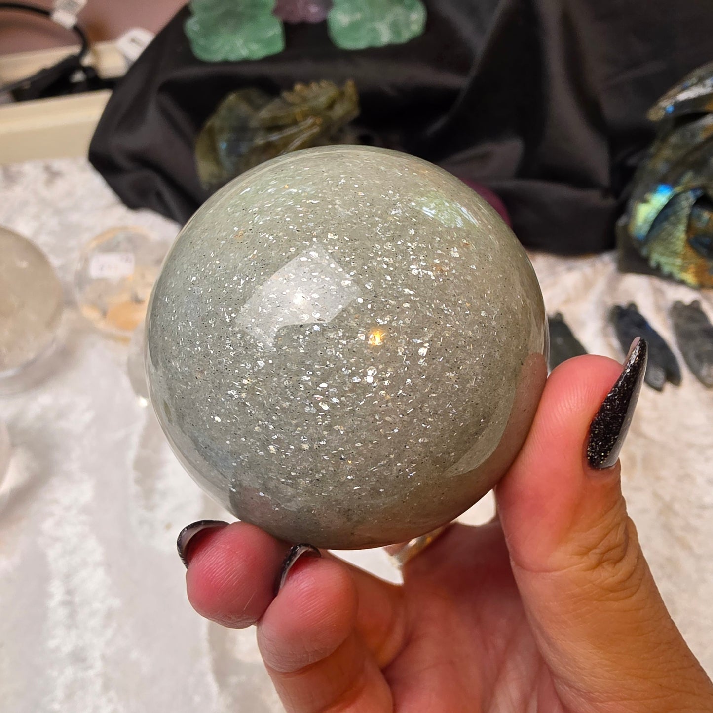 Sage mica sphere 2
