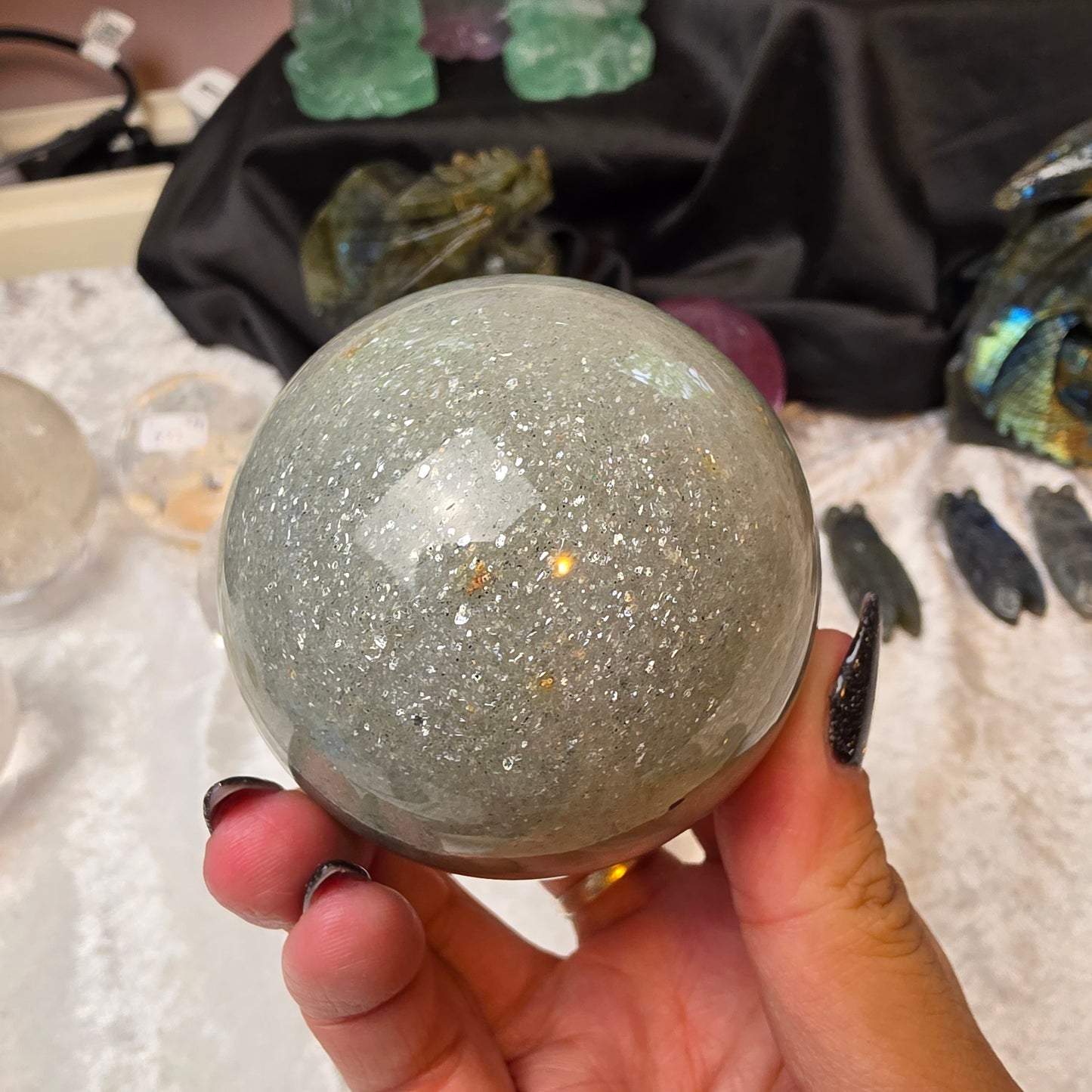 sage mica sphere 5