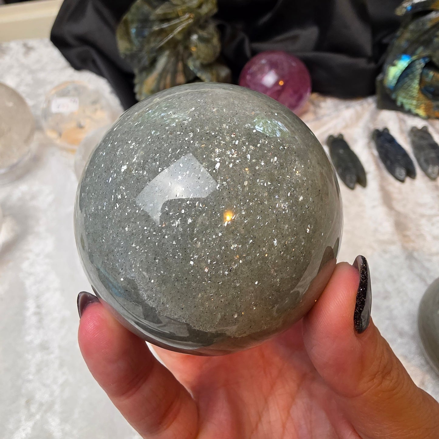 sage mica sphere 6
