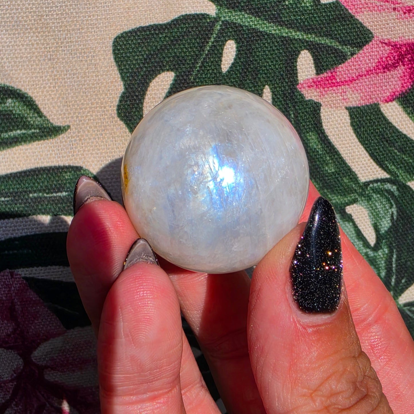 high quality white moonstone sphere 1