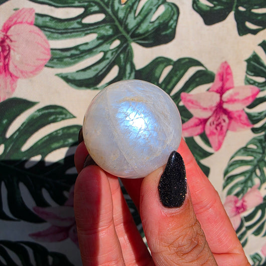 high quality white moonstone sphere 3