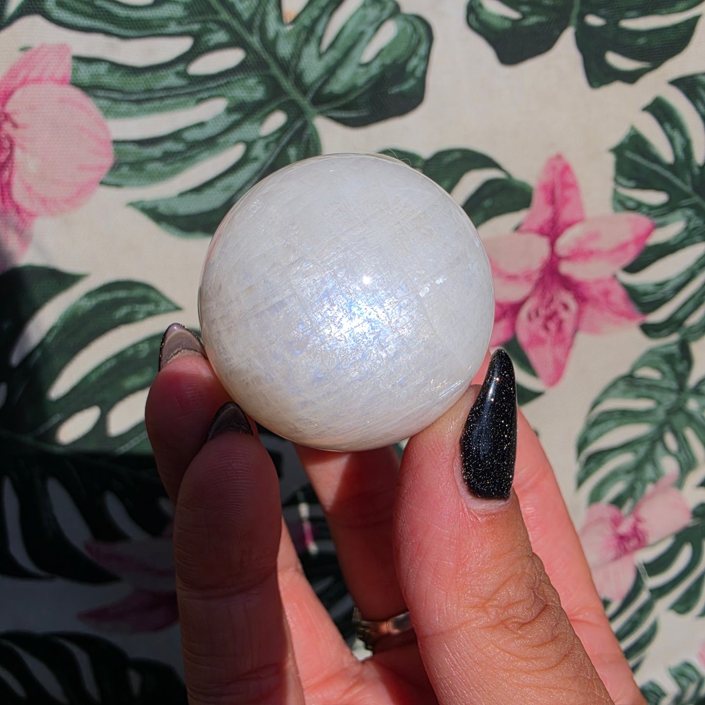 high quality white moonstone sphere 7