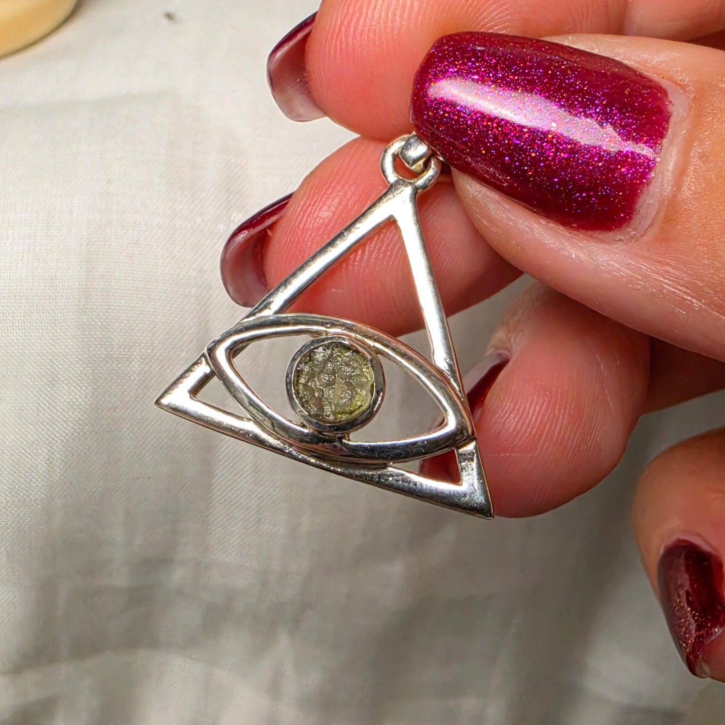 Moldavite "eye" pendant 2