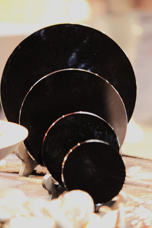 Black obsidian scrying mirror