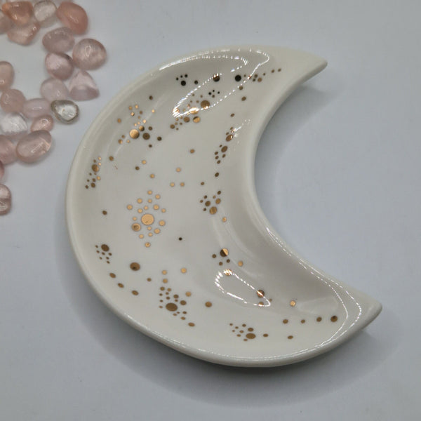 White moon trinket dish