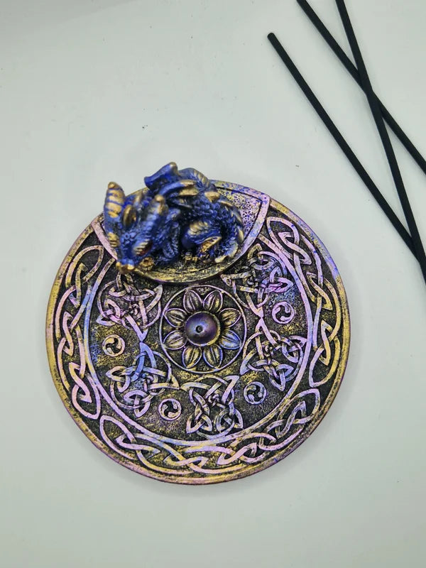 Incense holder dragon blue