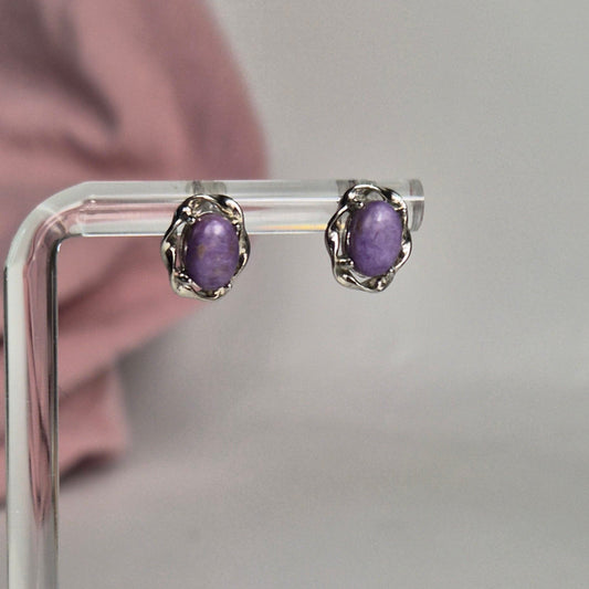 Charoite studs 1