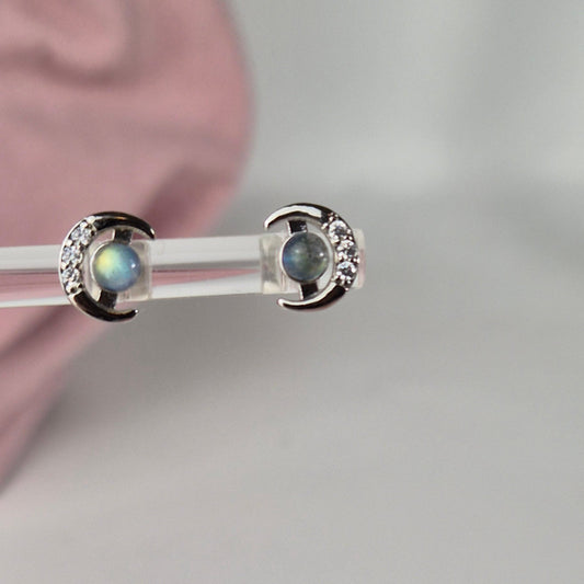 Labradorite studs moon