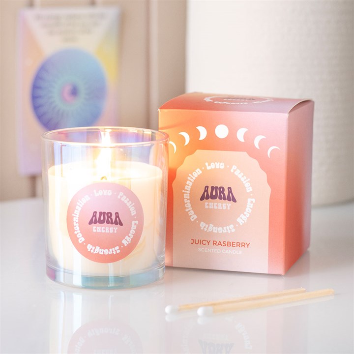 Aura energy candle Juicy Raspberry