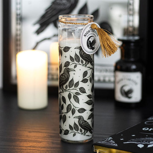 Raven tube candle