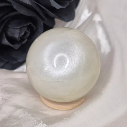 Sage green moonstone sphere