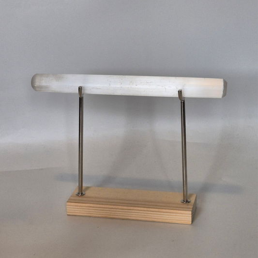 Selenite ring / bracelet holder silver